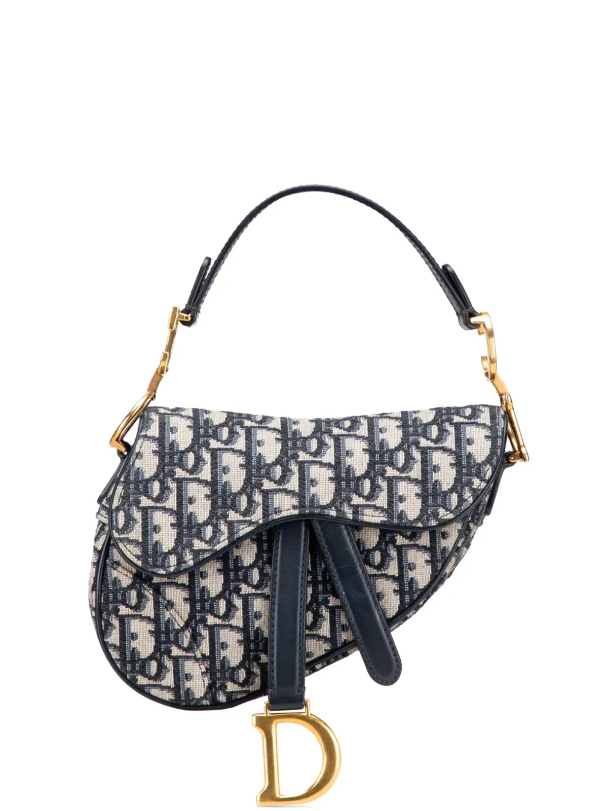 Christian Dior Pre-Owned ミニ・オブリーク キャンバス サドルバッグ（サットル） - 画像1