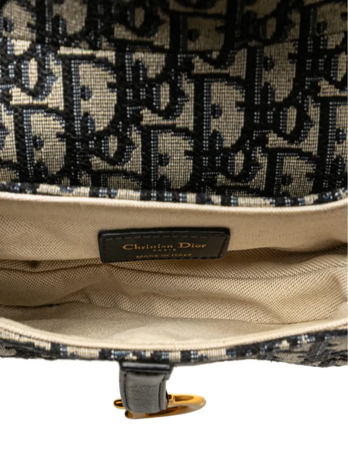 Christian Dior Pre-Owned ミニ・オブリーク キャンバス サドルバッグ（サットル） - 画像5