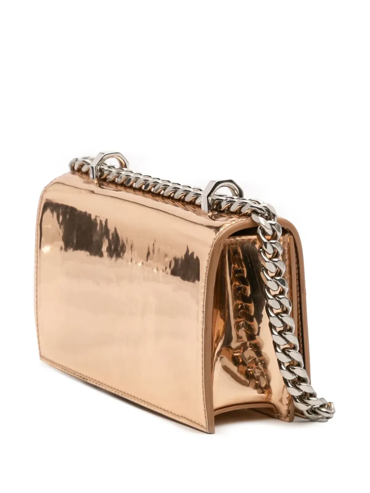 Alexander McQueen Pre-Owned ミニ メタリック カーフスキン ジュエルド クロスボディバッグ - 画像3