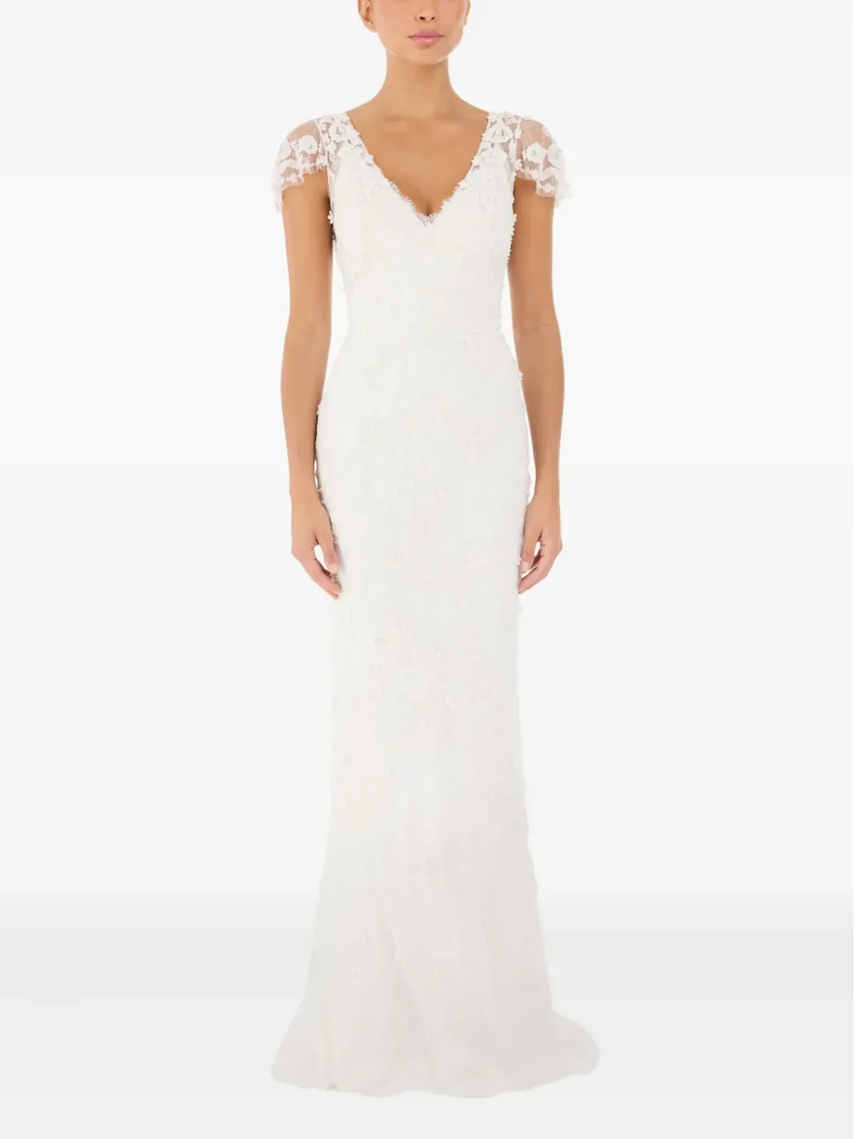 Jenny Packham スイート・ジュリエット花柄レースマキシドレス - 画像2