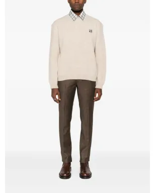 Maison Kitsuné 狐パッチ クルーネックセーター ベージュ - サムネイル2