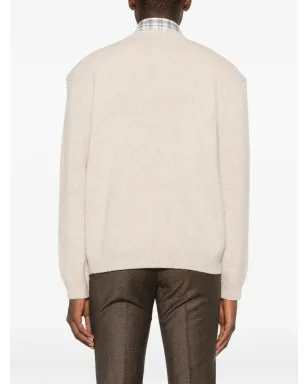 Maison Kitsuné 狐パッチ クルーネックセーター ベージュ - サムネイル4
