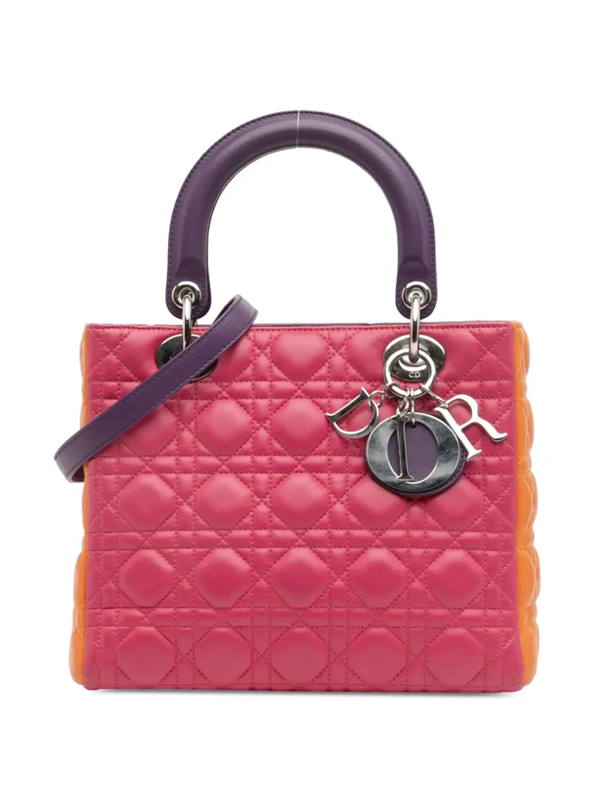 Christian Dior Pre-Owned 2011 Medium Tricolor Lambskin Cannage Lady Dior satchel - Multicolour - 画像1