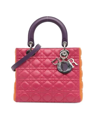 Christian Dior Pre-Owned 2011 Medium Tricolor Lambskin Cannage Lady Dior satchel - Multicolour - サムネイル1