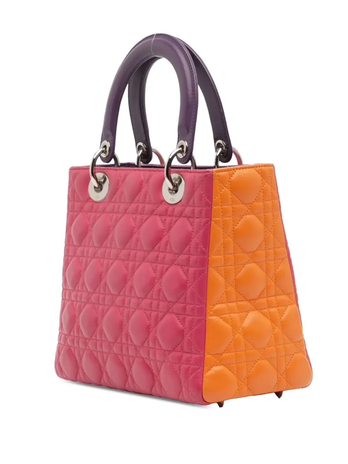 Christian Dior Pre-Owned 2011 Medium Tricolor Lambskin Cannage Lady Dior satchel - Multicolour - 画像3