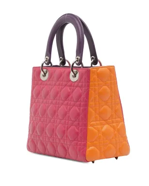 Christian Dior Pre-Owned 2011 Medium Tricolor Lambskin Cannage Lady Dior satchel - Multicolour - サムネイル3