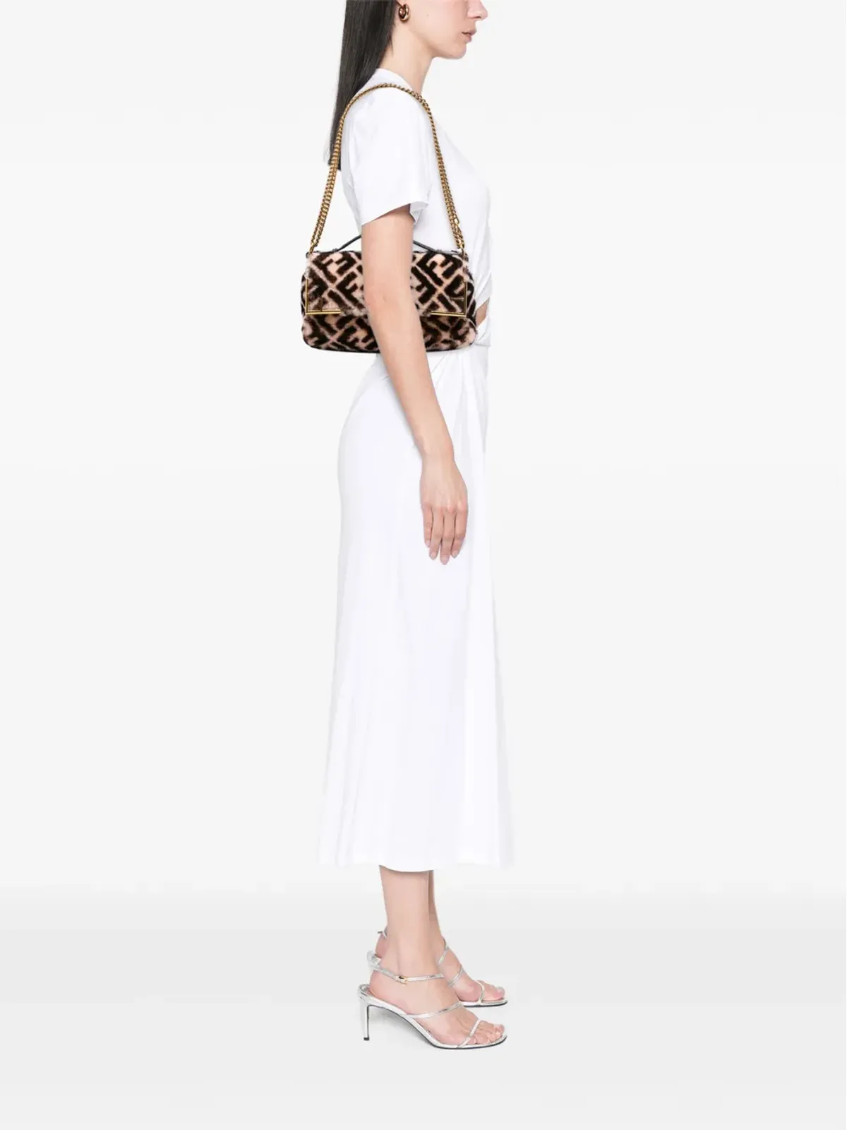 Fendi Pre-Owned Zucca シアリング ダブルF バゲット サッチェル - 画像2