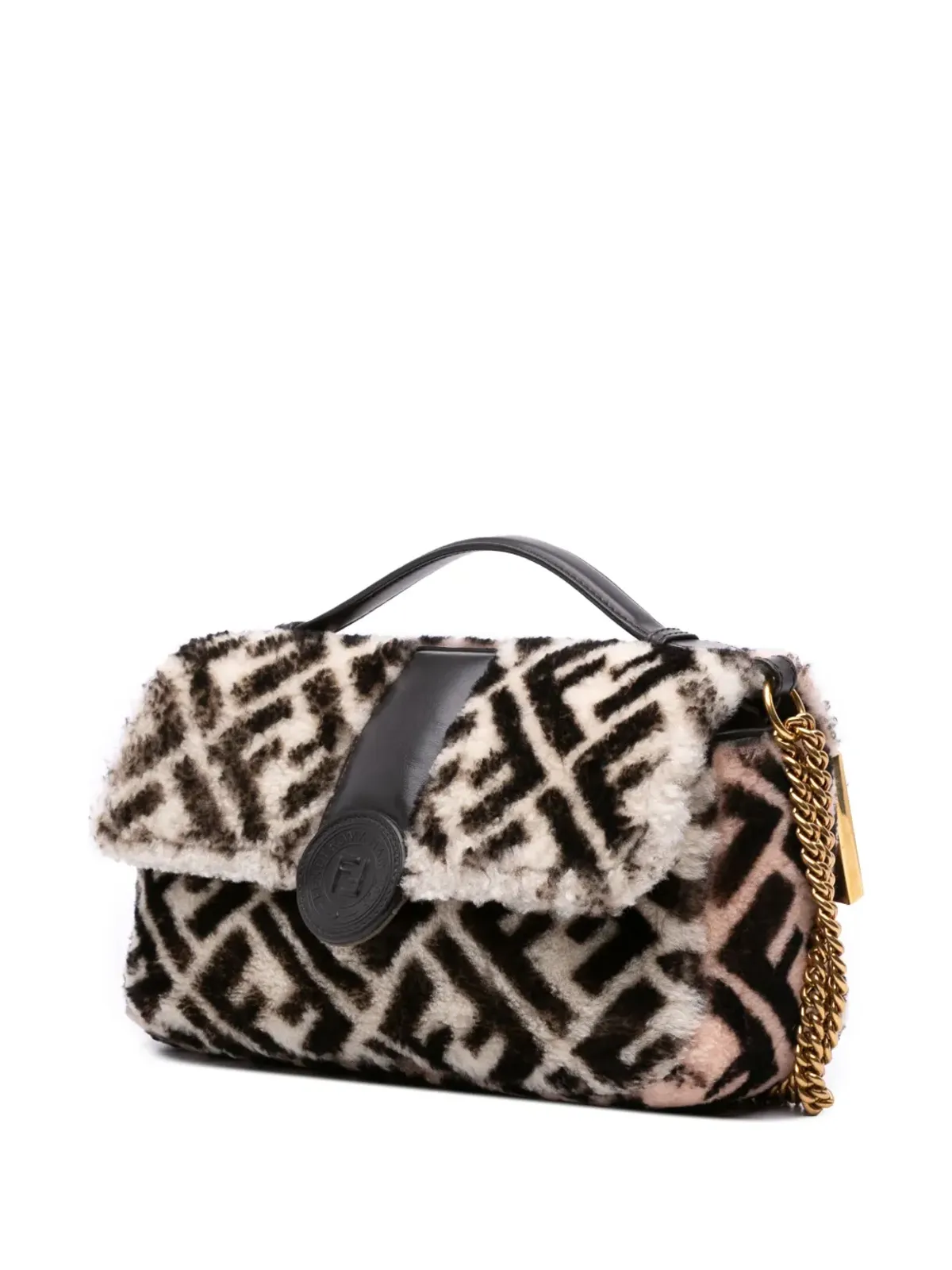 Fendi Pre-Owned Zucca シアリング ダブルF バゲット サッチェル - 画像3