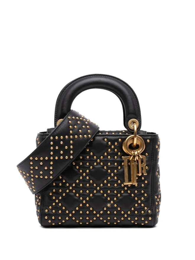 Christian Dior Pre-Owned Christian Dior レディ Dior サッチェル ラムスキン カンネージュ スタッズ付きの商品画像