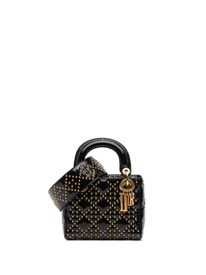 Christian Dior Pre-Owned Christian Dior Pre-Owned 2017年 ミニ パテント キャナージュ スタッズ レディ Dior サッチェルの商品画像
