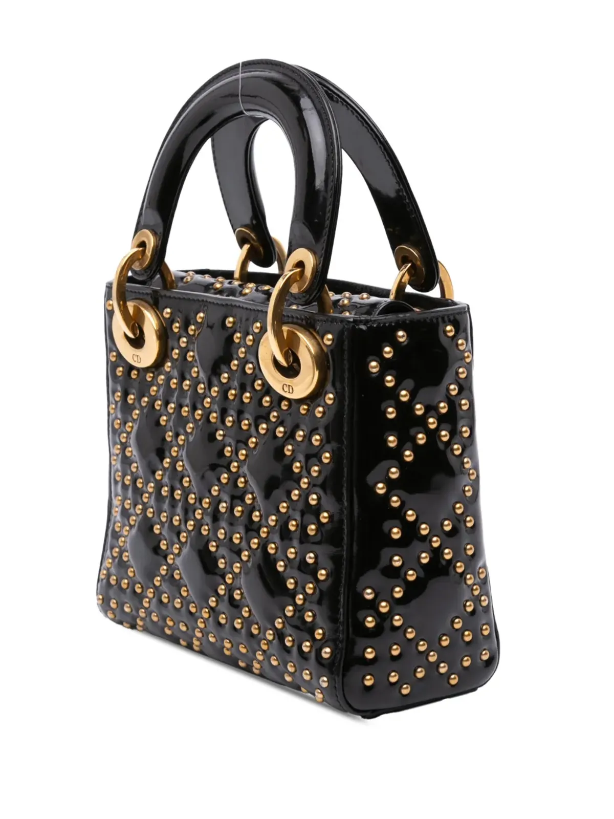 Christian Dior Pre-Owned 2017年 ミニ パテント キャナージュ スタッズ レディ Dior サッチェル - 画像3