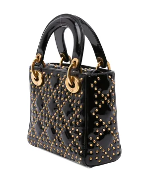 Christian Dior Pre-Owned 2017年 ミニ パテント キャナージュ スタッズ レディ Dior サッチェル - サムネイル3