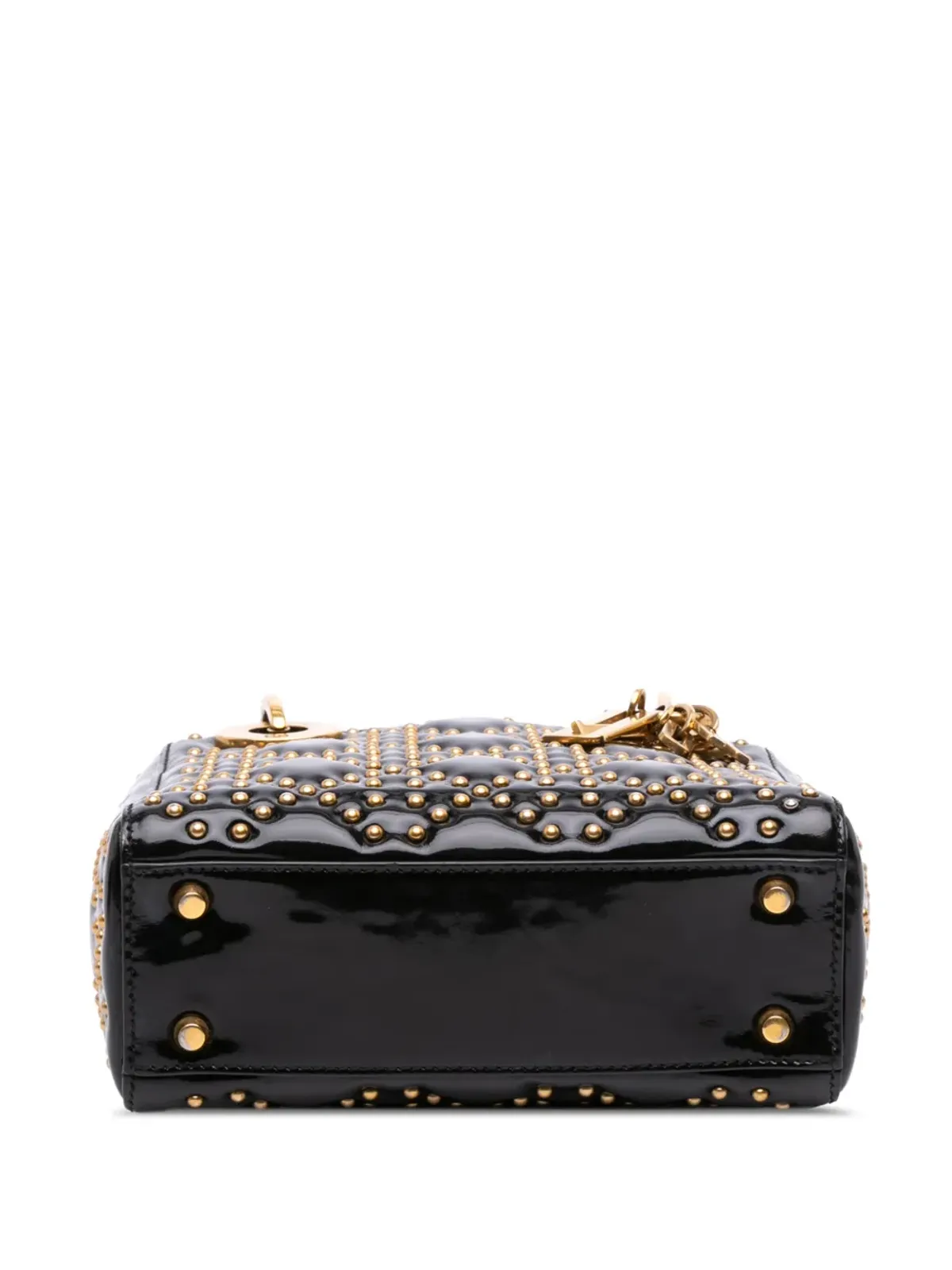 Christian Dior Pre-Owned 2017年 ミニ パテント キャナージュ スタッズ レディ Dior サッチェル - 画像4