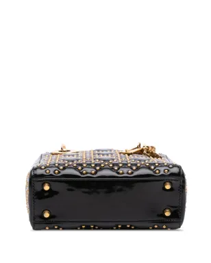 Christian Dior Pre-Owned 2017年 ミニ パテント キャナージュ スタッズ レディ Dior サッチェル - サムネイル4
