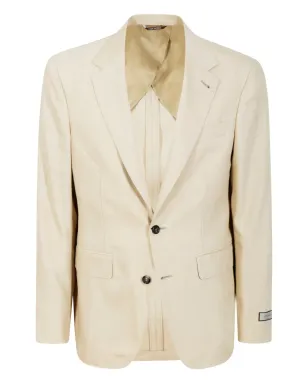 Canali ロゴアップリケ付き シングルブレストスーツ - ベージュ系 - サムネイル1