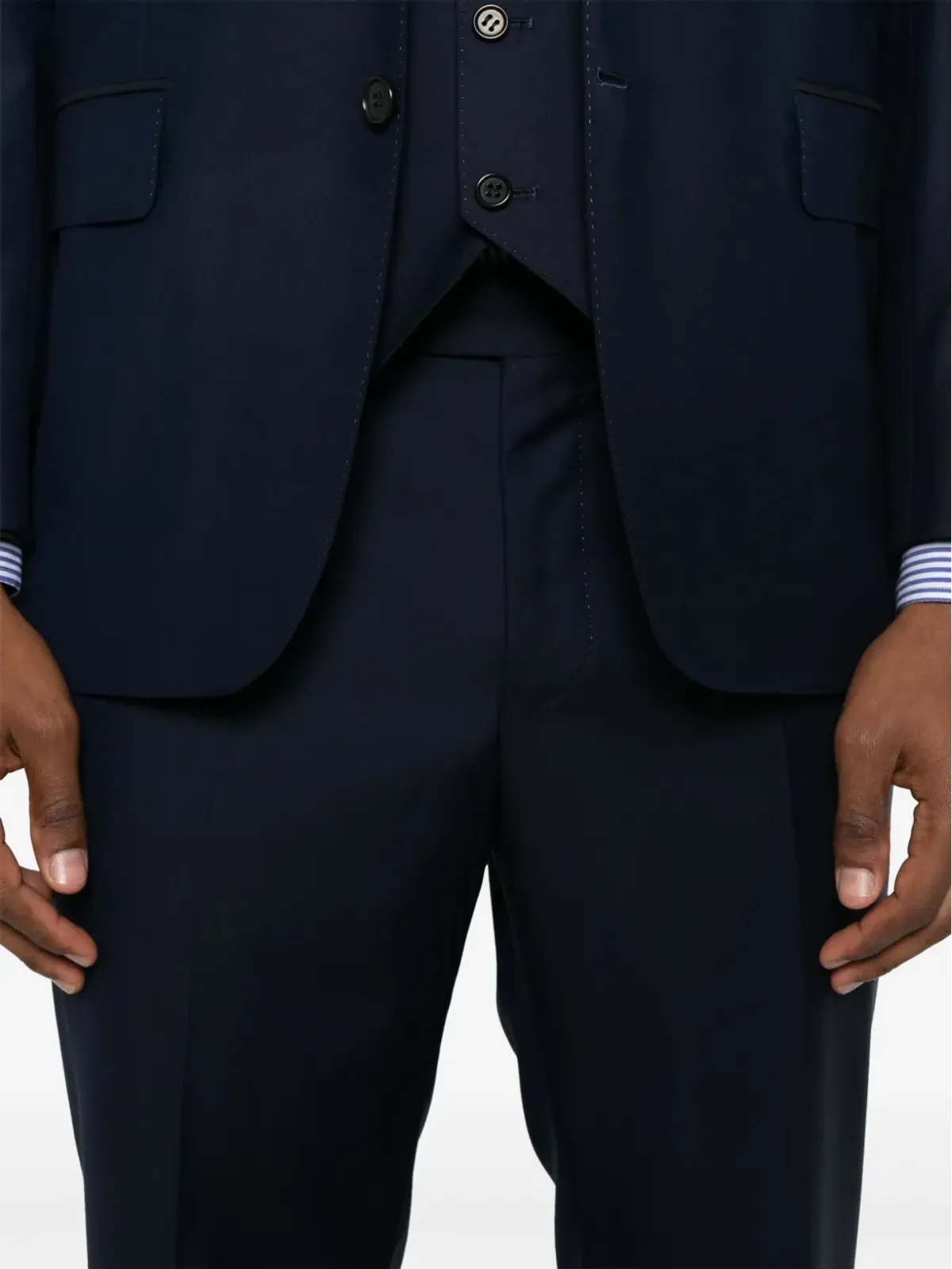 Canali ノッチド・ラペル・スーツ（3点セット） - ブルー - 画像5