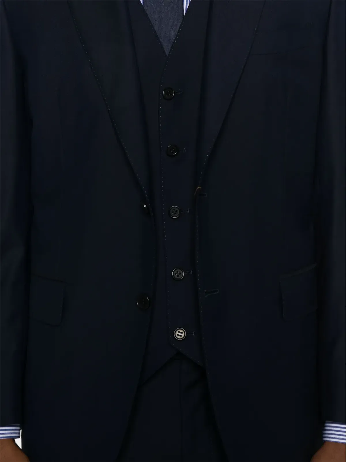Canali ノッチド・ラペル・スーツ（3点セット） - ブルー - 画像4
