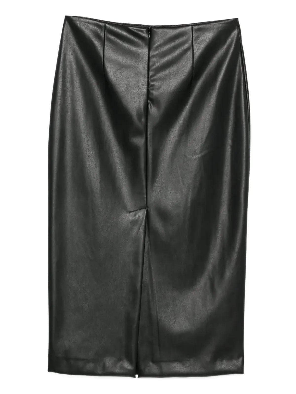 Nude back-slit midi skirt - Black - 画像2