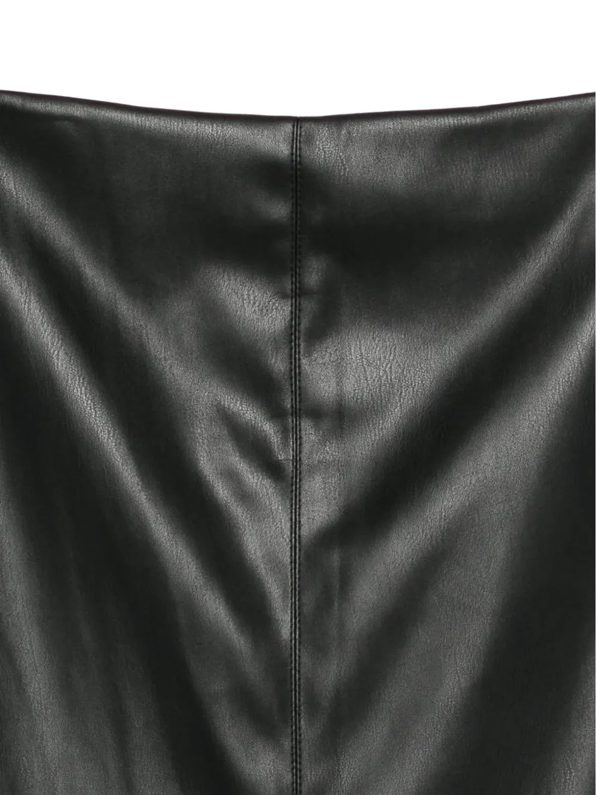 Nude back-slit midi skirt - Black - 画像3