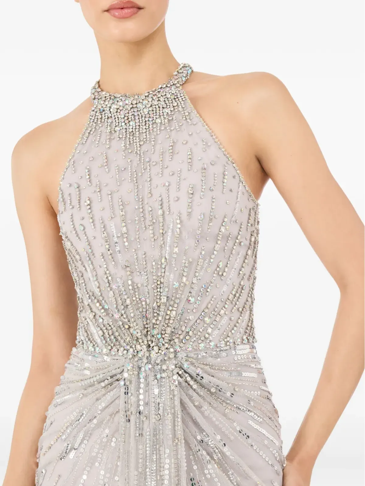 Jenny Packham カーメン マキシドレス - グレー - 画像5