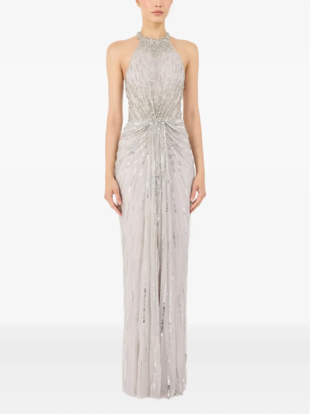 Jenny Packham カーメン マキシドレス - グレー - 画像2