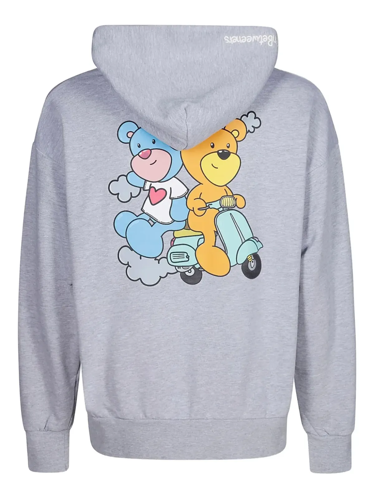 INBETWEENERS bear-scooter print cotton hoodie - Grey - 画像2