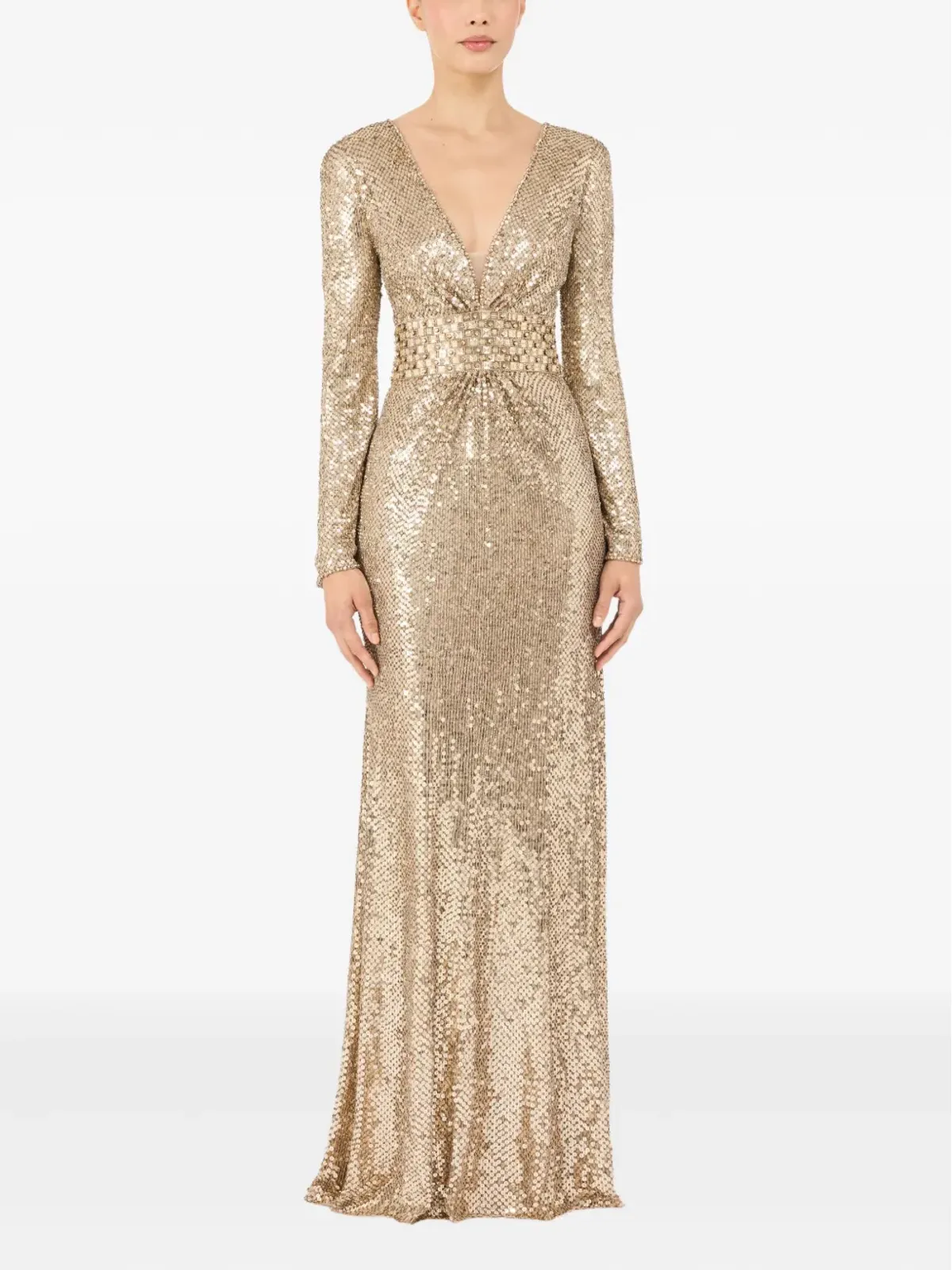 Jenny Packham ジュン スパンコール装飾マキシドレス - 画像2