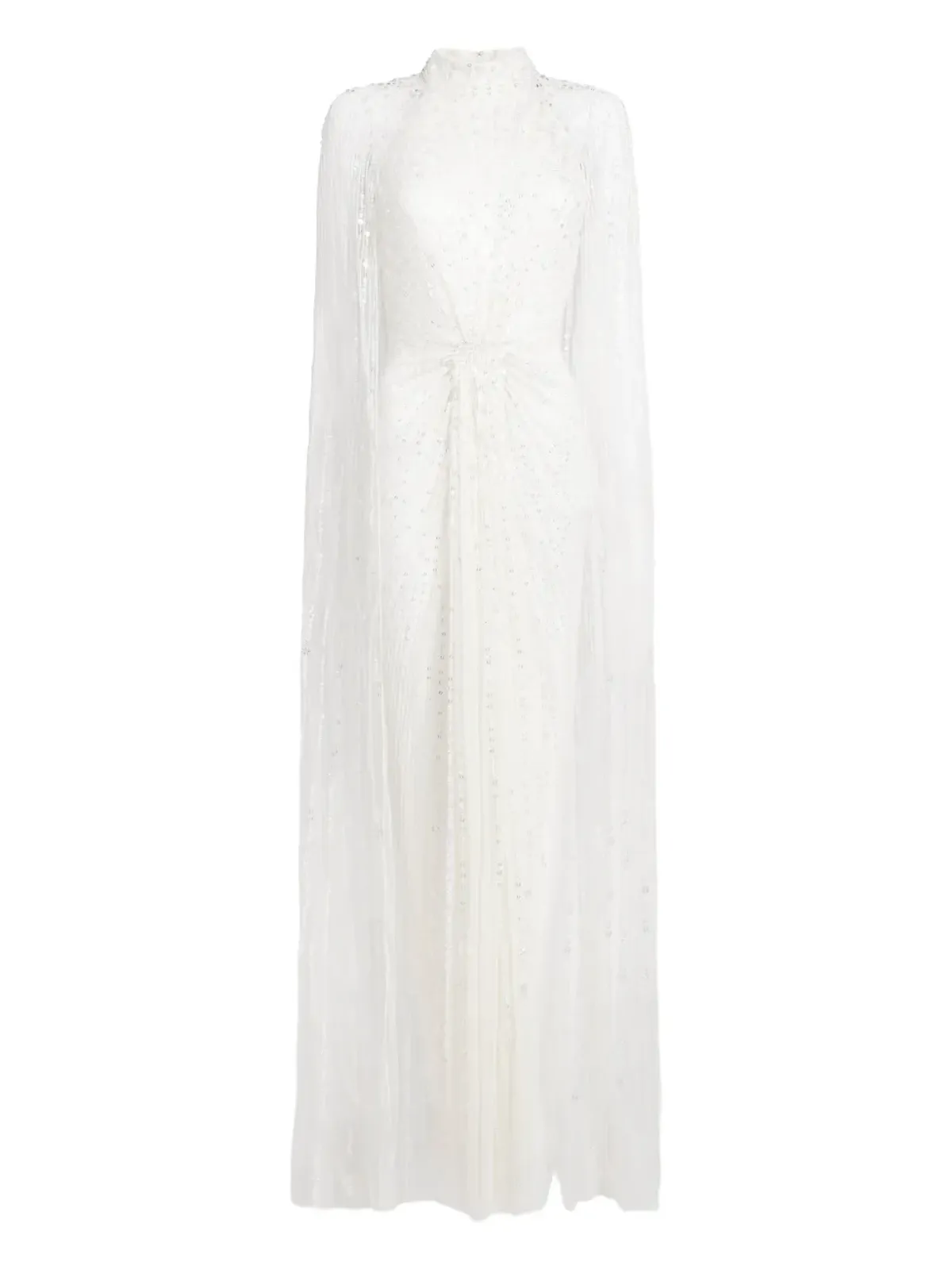 Jenny Packham カイロ・スパンコール・ケープ付きマキシドレス - 画像1