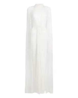 Jenny Packham カイロ・スパンコール・ケープ付きマキシドレス - サムネイル1