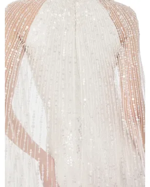 Jenny Packham カイロ・スパンコール・ケープ付きマキシドレス - サムネイル5