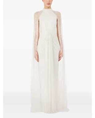 Jenny Packham カイロ・スパンコール・ケープ付きマキシドレス - サムネイル2
