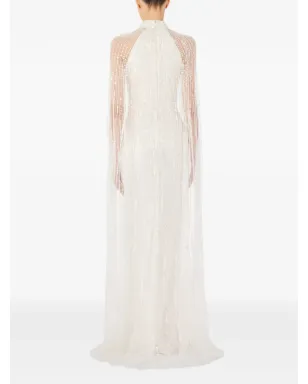 Jenny Packham カイロ・スパンコール・ケープ付きマキシドレス - サムネイル3