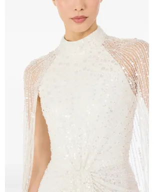 Jenny Packham カイロ・スパンコール・ケープ付きマキシドレス - サムネイル4