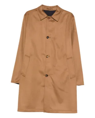 Kired button-fastening cashmere reversible coat - Brown - サムネイル1