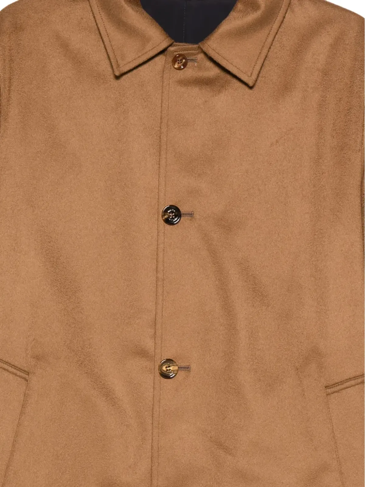Kired button-fastening cashmere reversible coat - Brown - 画像3