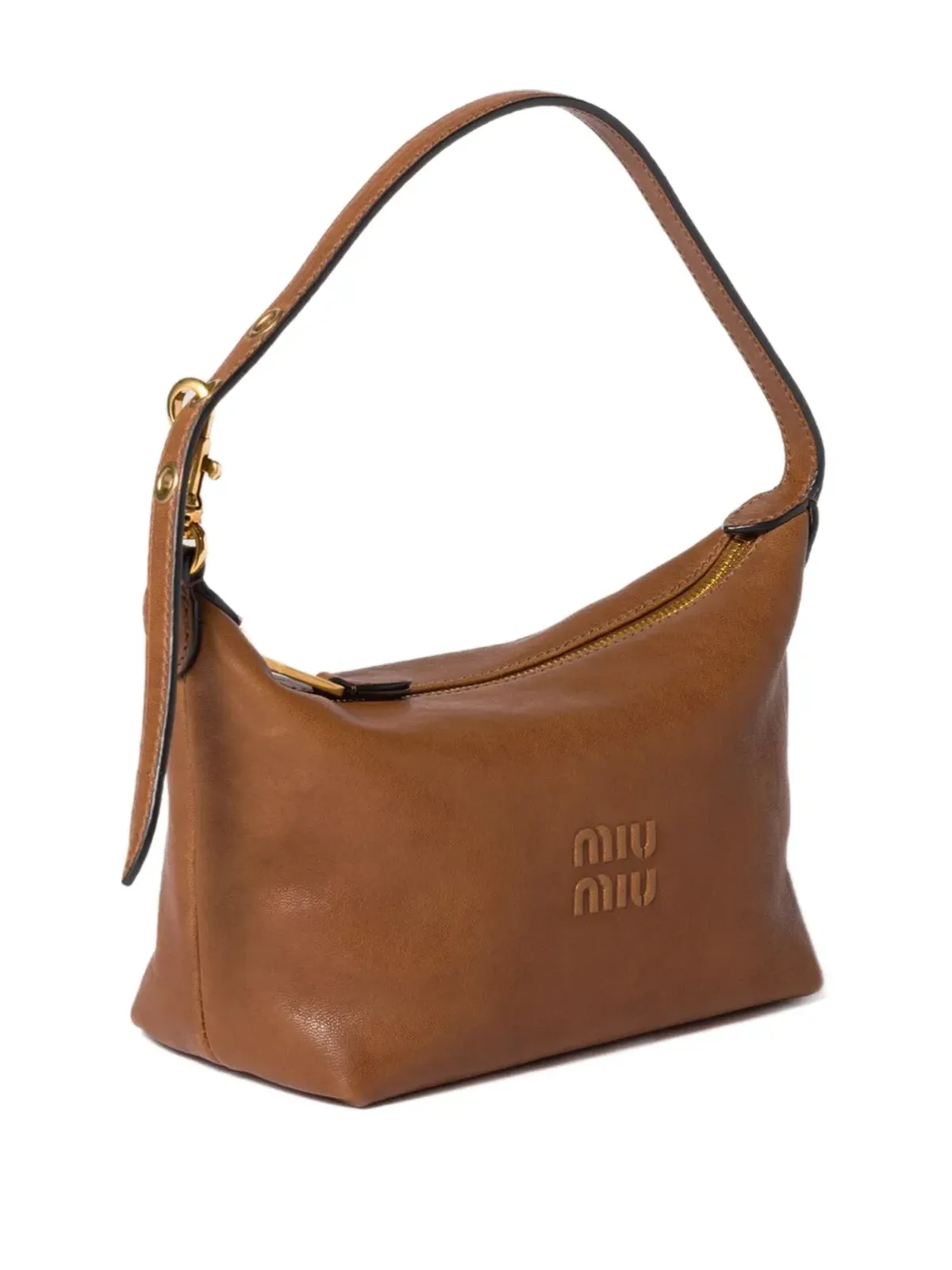 Miu Miu logo-embossed shoulder bag - Brown - 画像3
