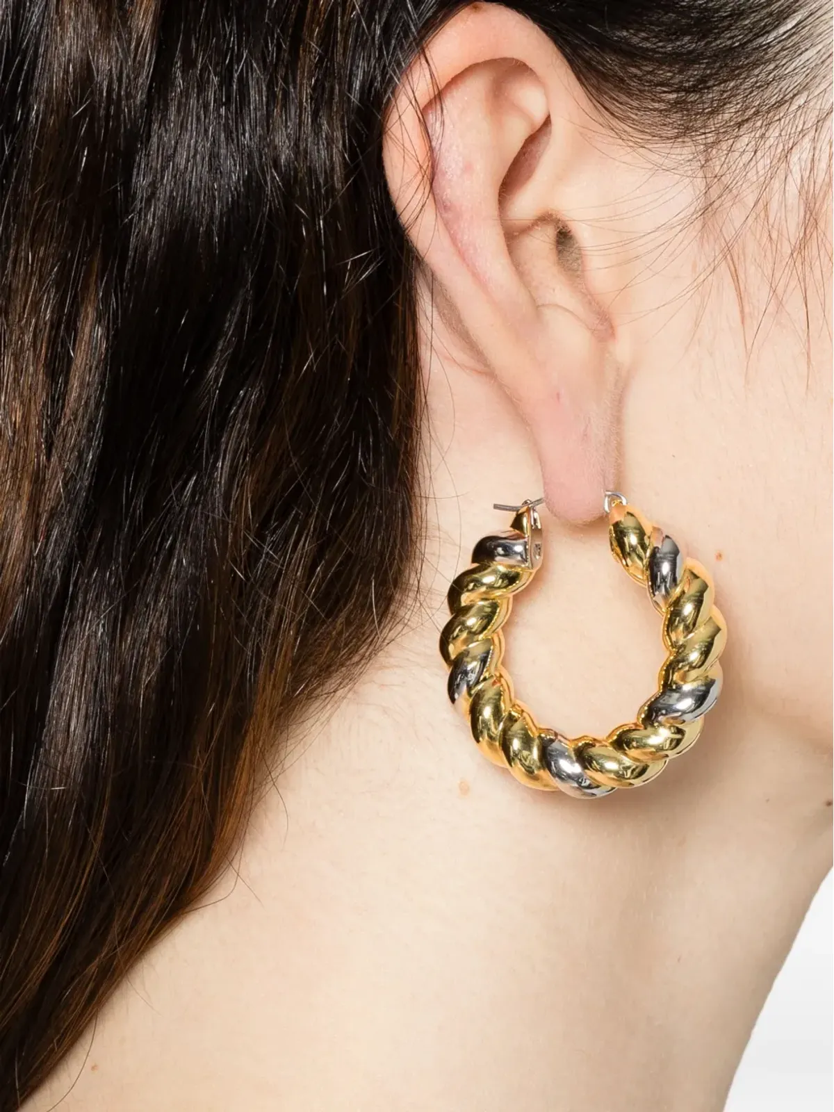 Eddie Borgo ツートーン ロープ フープ ピアス - 画像2