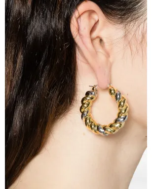 Eddie Borgo ツートーン ロープ フープ ピアス - サムネイル2