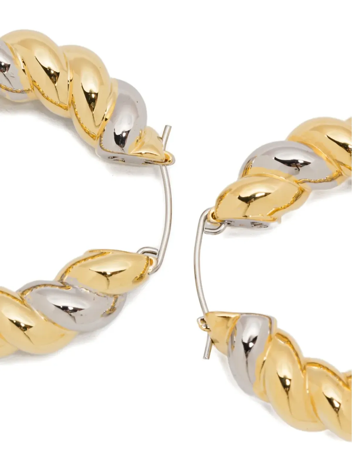 Eddie Borgo ツートーン ロープ フープ ピアス - 画像3