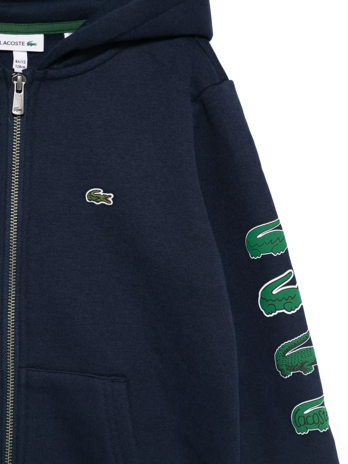 Lacoste Kids ロゴパッチ ジップアップパーカー - 画像3