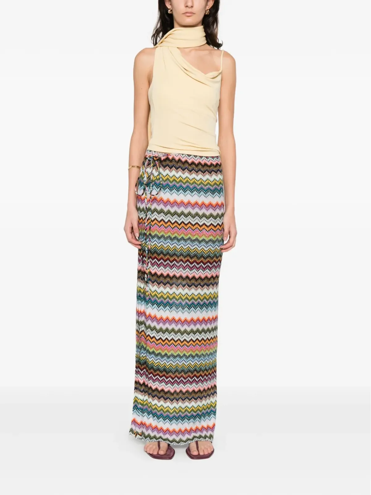 Missoni ウエストストラップ・チェボン柄スカート - 画像2