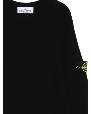 Stone Island Junior ウールセーター ブラック - サムネイル3