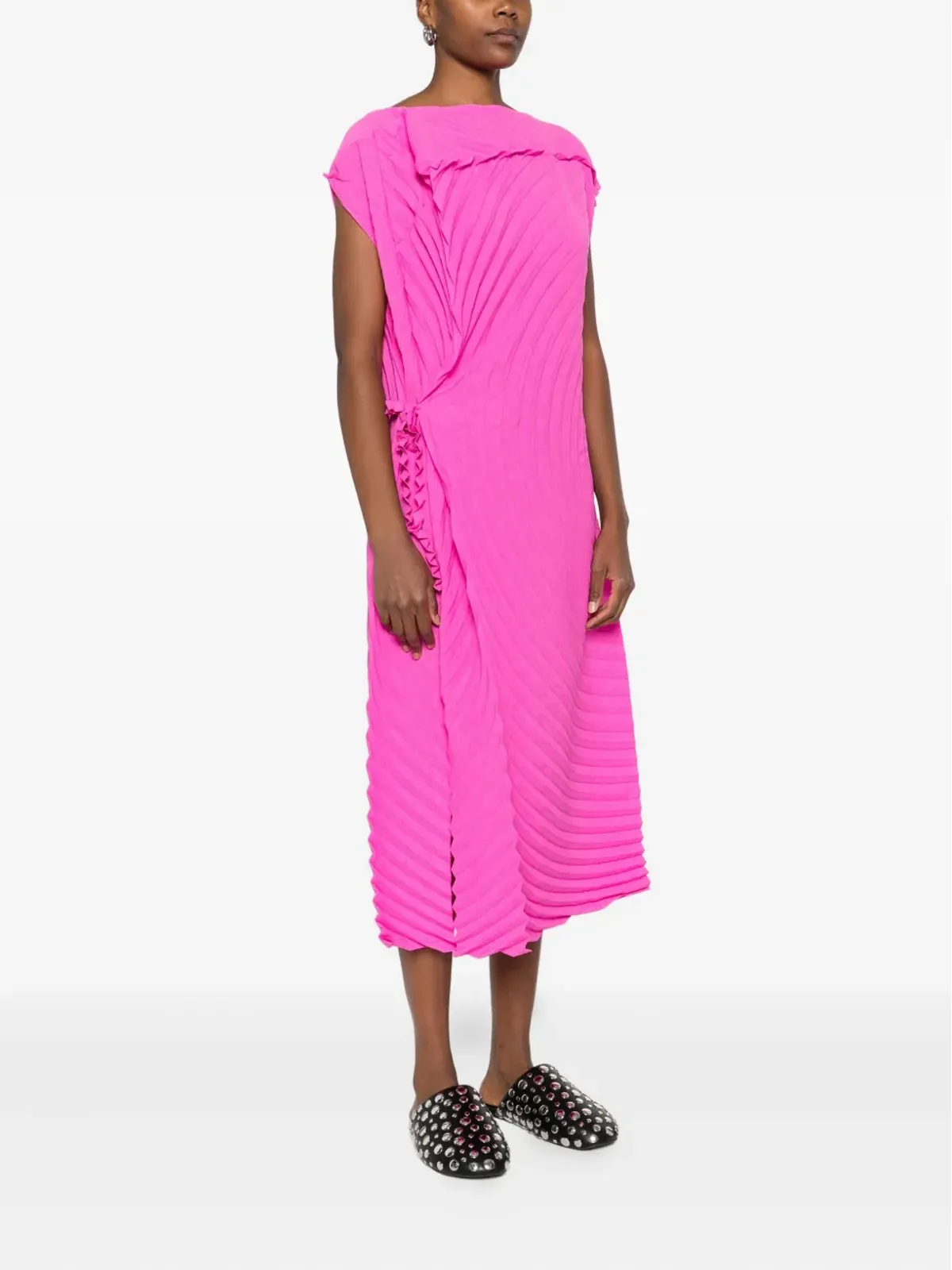 Issey Miyake プリーツタイドレス - 画像3