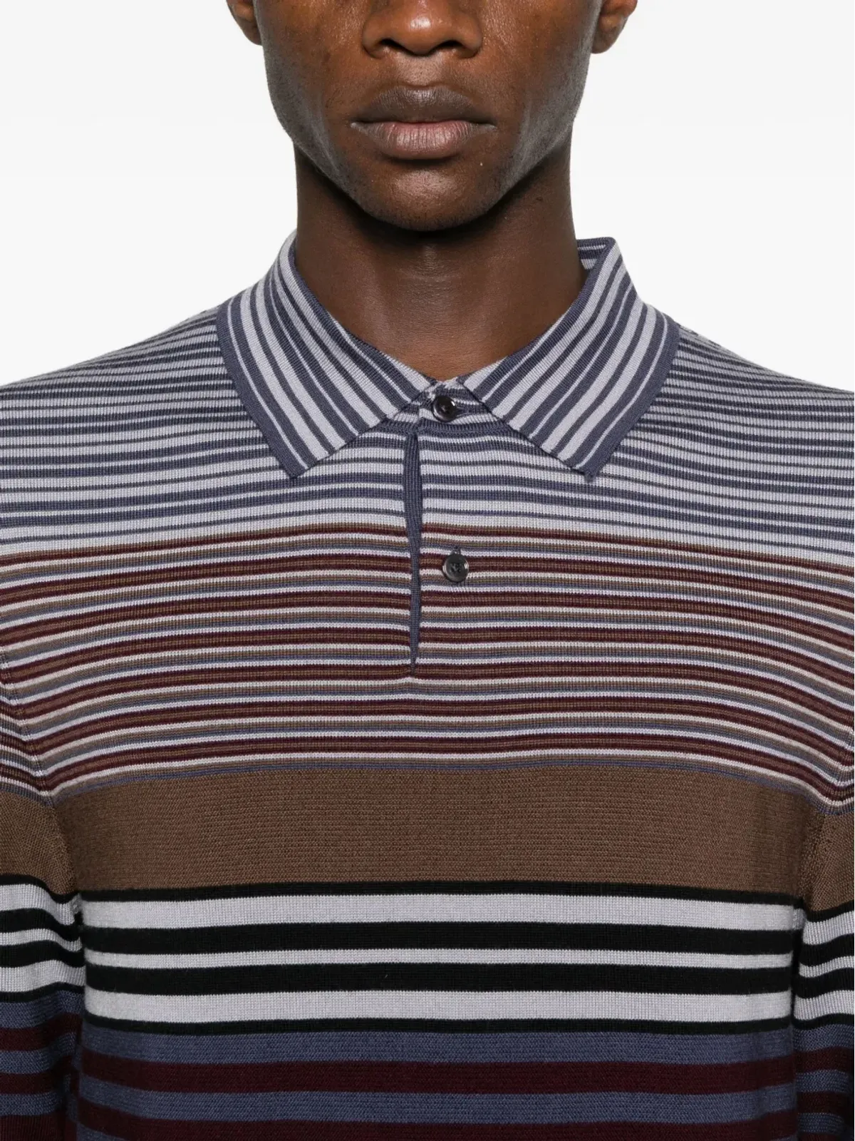 PS Paul Smith ストライプポロシャツ - パープル - 画像5