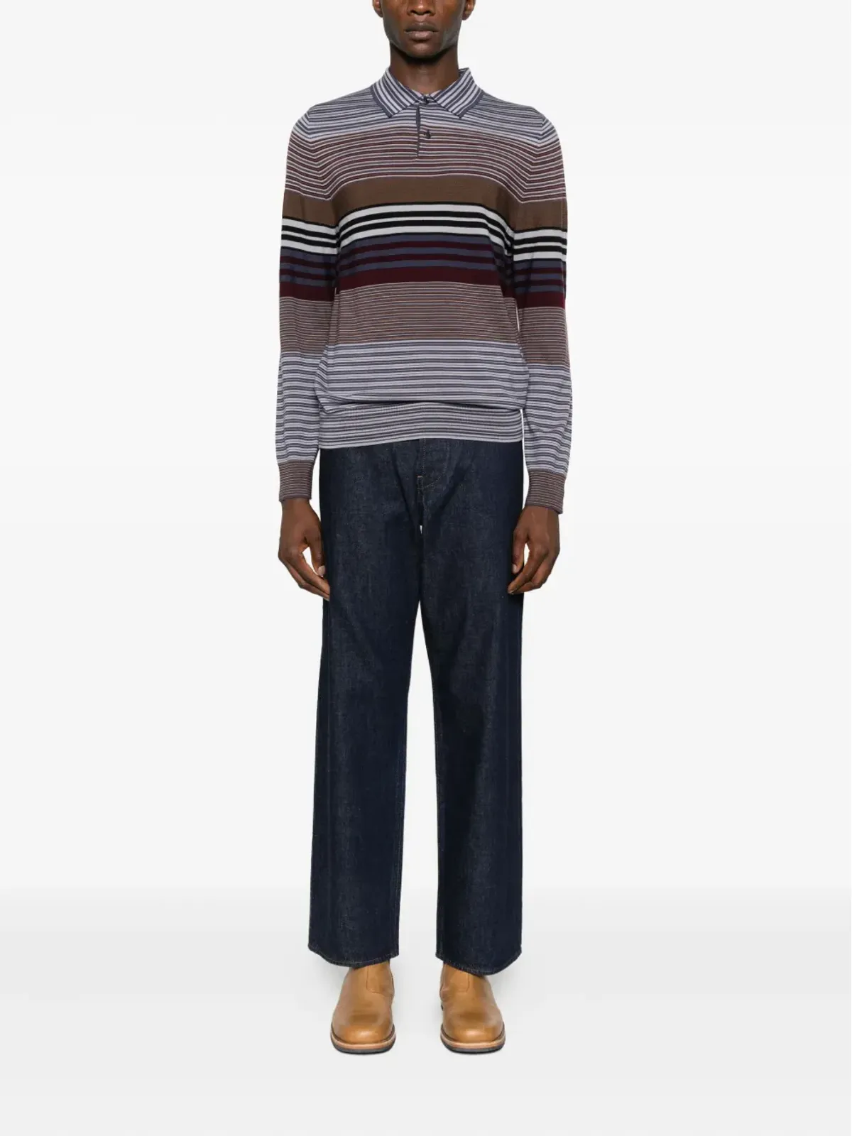 PS Paul Smith ストライプポロシャツ - パープル - 画像2