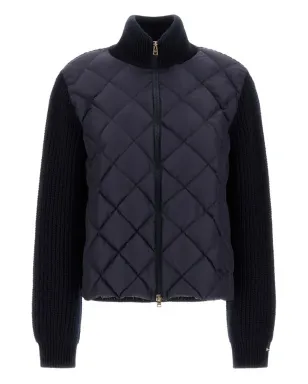 Herno quilted panelled cardigan - Blue - サムネイル1