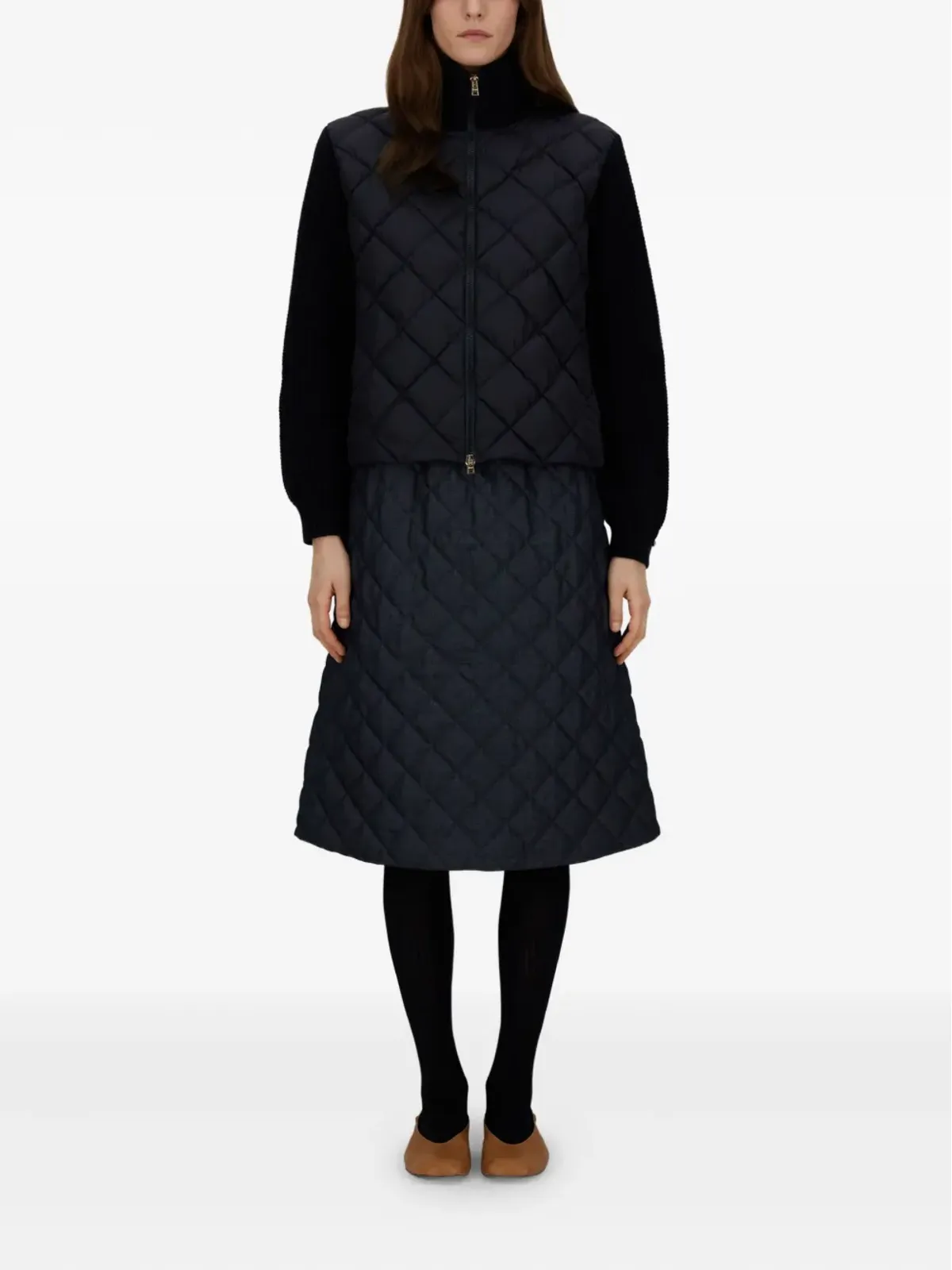 Herno quilted panelled cardigan - Blue - 画像2