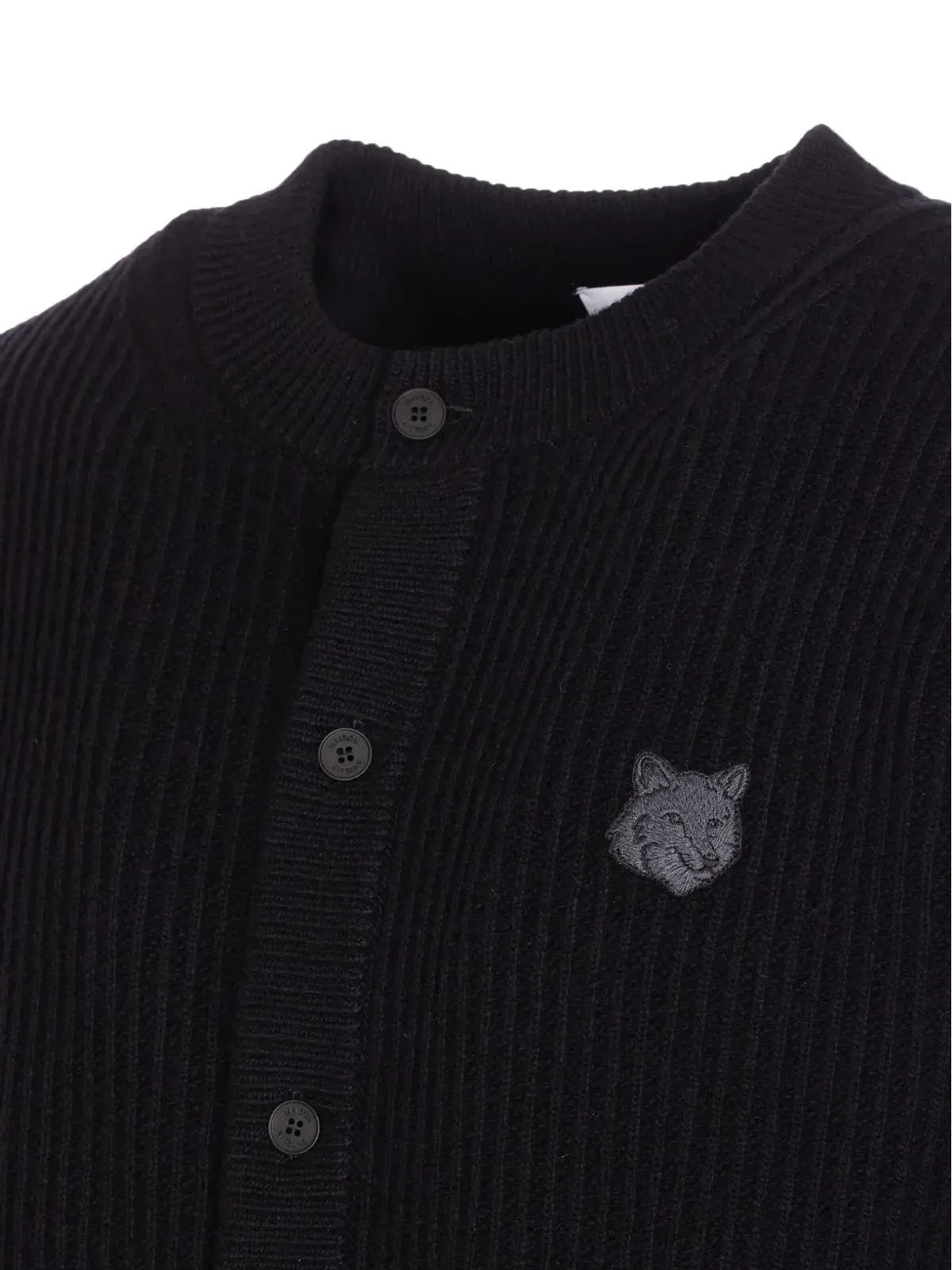 Maison Kitsuné Fox Headリブ編みカーディガン - 画像3