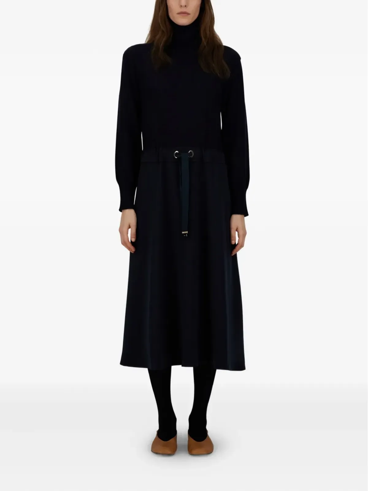 Herno turtleneck drawstring-waist midi dress - 画像2