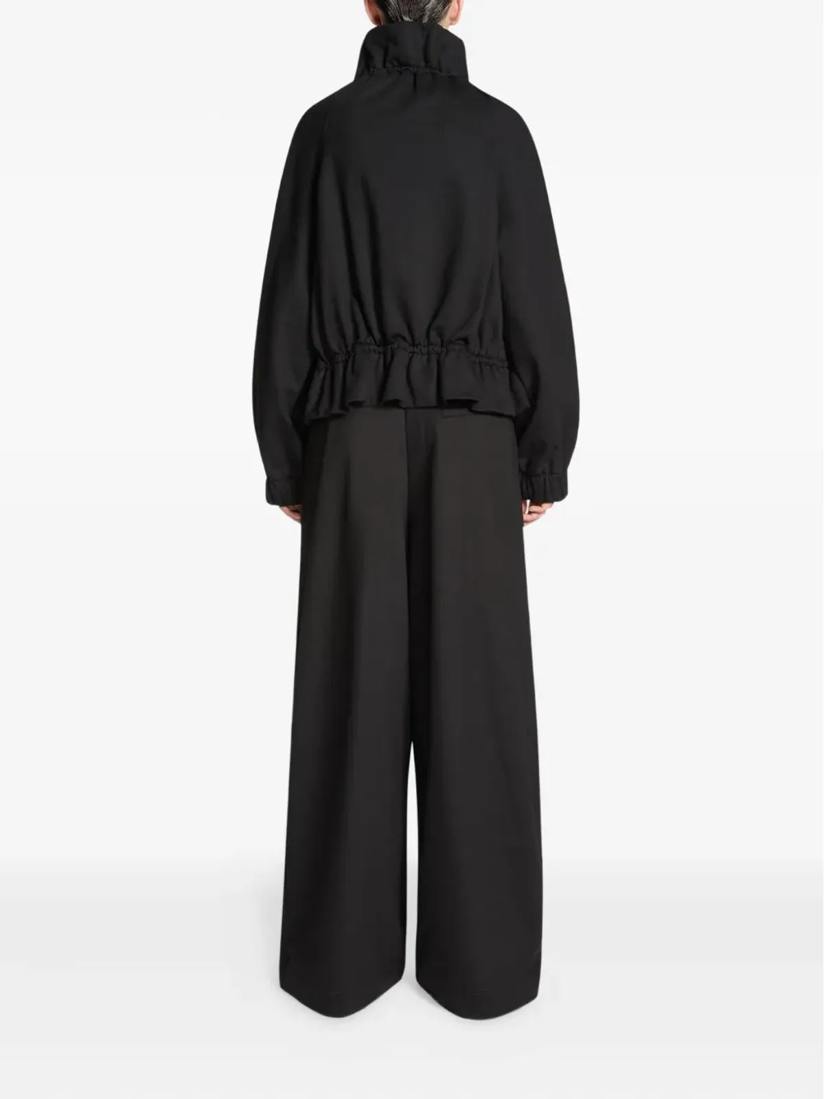 DRIES VAN NOTEN フリルネックジップアップジャケット - ブラック - 画像4